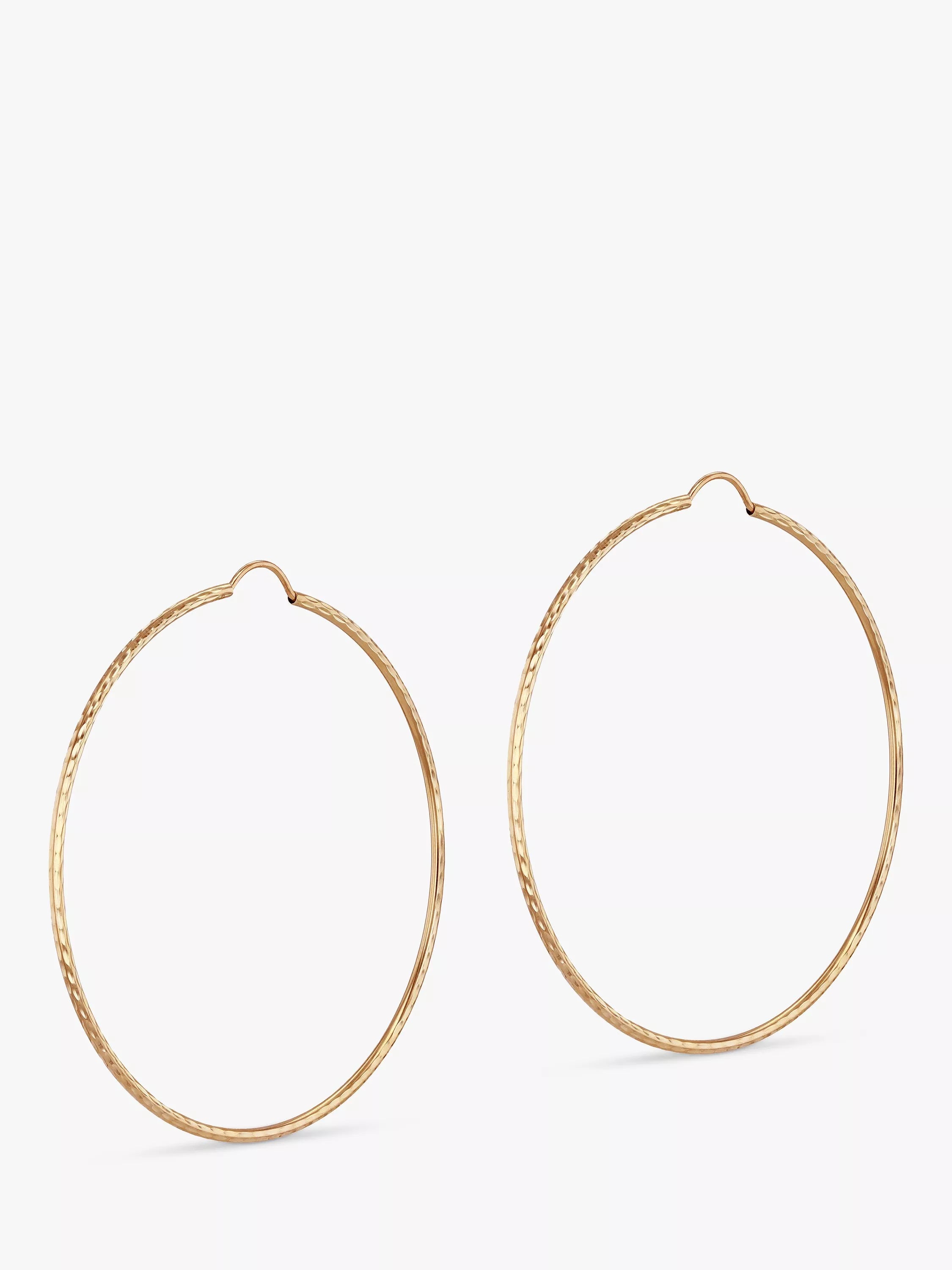 IBB 9ct textured hoop earrings gold - British product