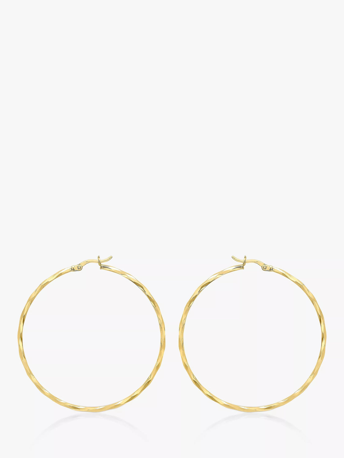 IBB große facettierte Hoop-Ohrringe aus 9 Karat Gold - Britisches Produkt