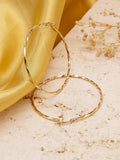 IBB große facettierte Hoop-Ohrringe aus 9 Karat Gold - Britisches Produkt