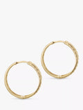 IBB earrings 9ct gold quilted large hoop - British product