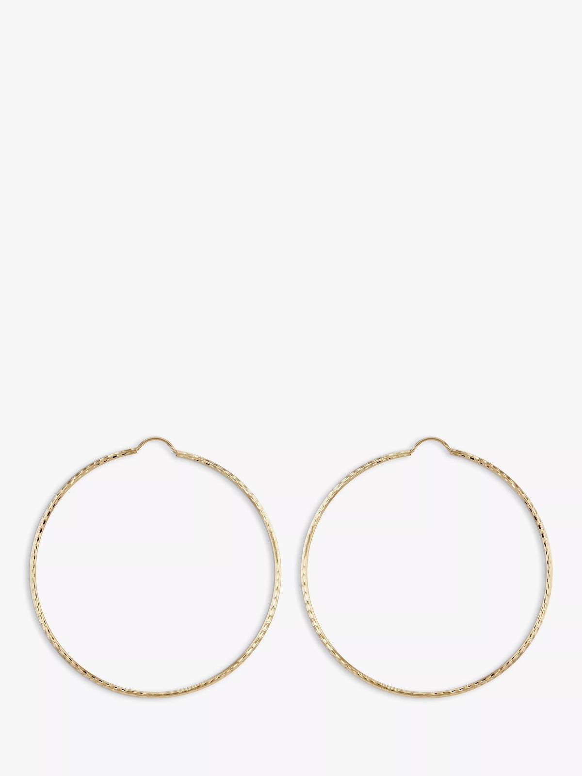 IBB 9ct gold textured slim hoop earrings - British product