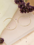 IBB 9ct gold textured slim hoop earrings - British product