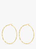 IBB 9ct gold faceted medium hoop earrings, UK version