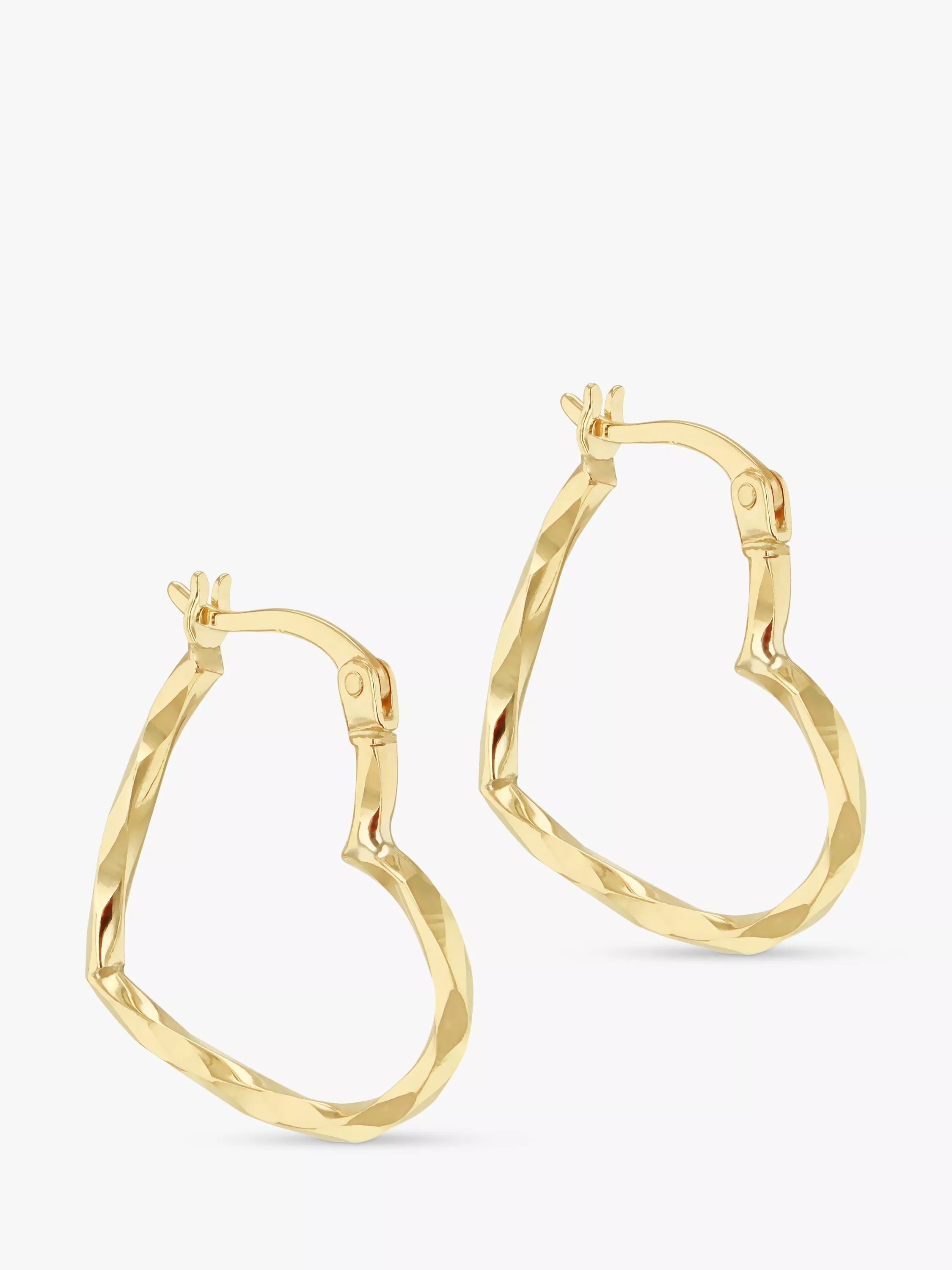 IBB 9ct gold heart hoop earrings, UK version