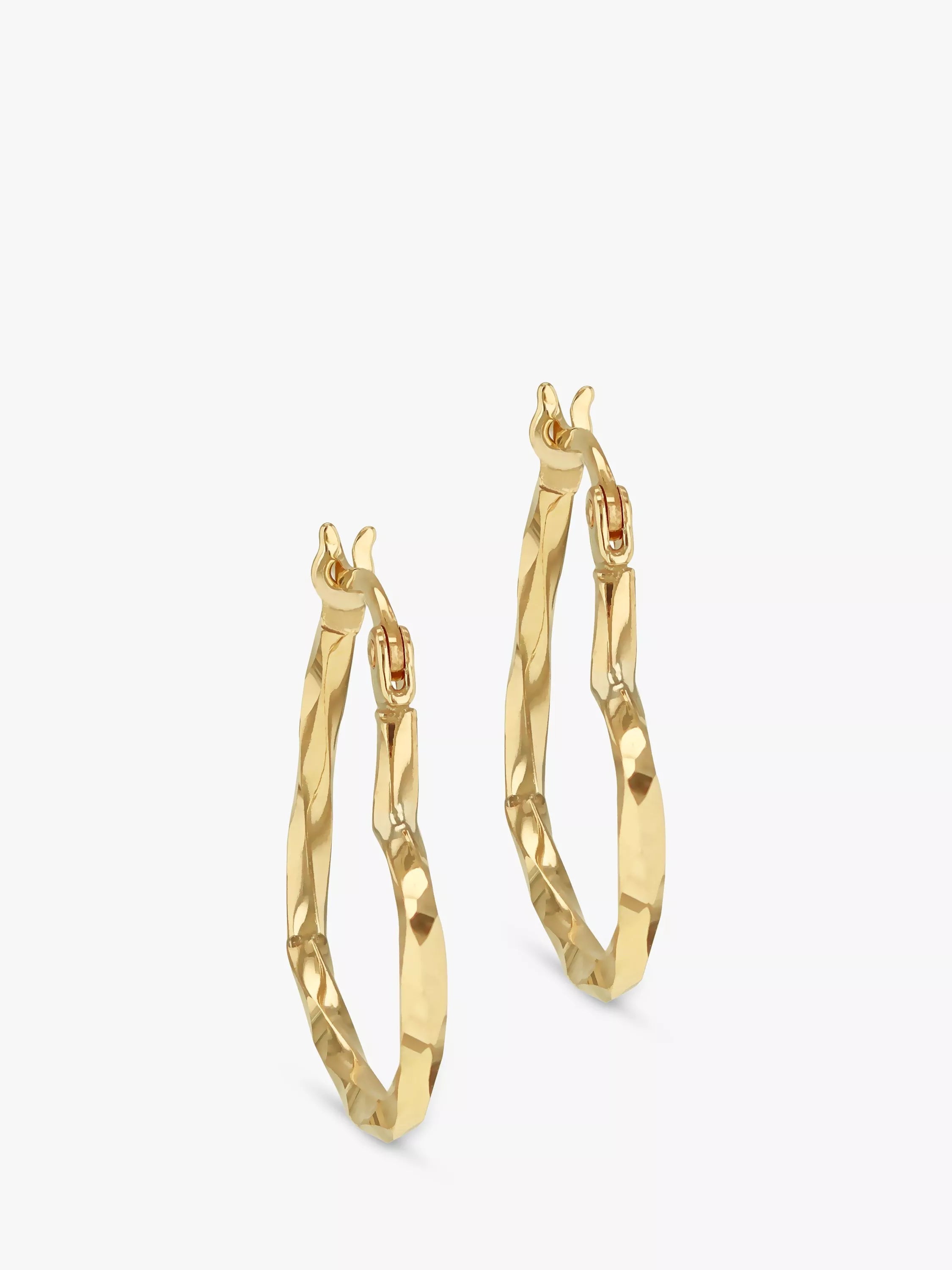 IBB 9ct gold heart hoop earrings, UK version