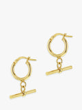 IBB 9 Karat Gold Creole T-Bar Creolen 2,35 cm, importiert aus Großbritannien