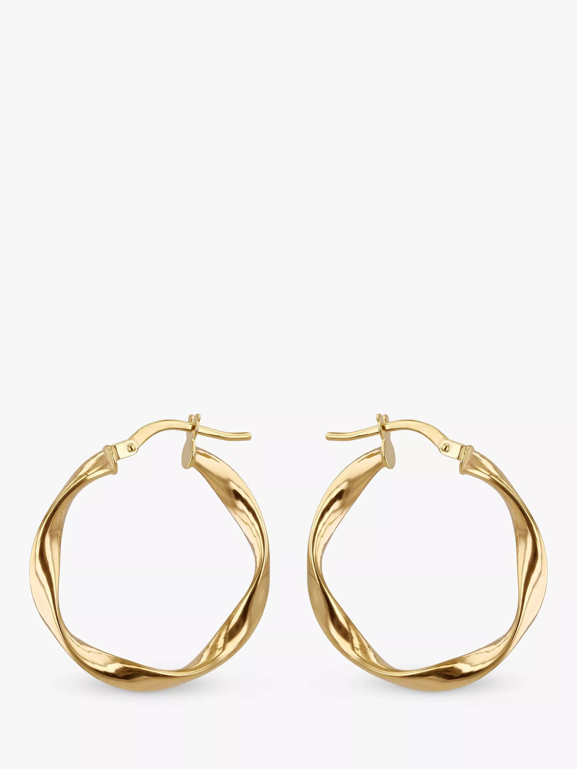 IBB 9ct gold twist hoop earrings, imported from the UK