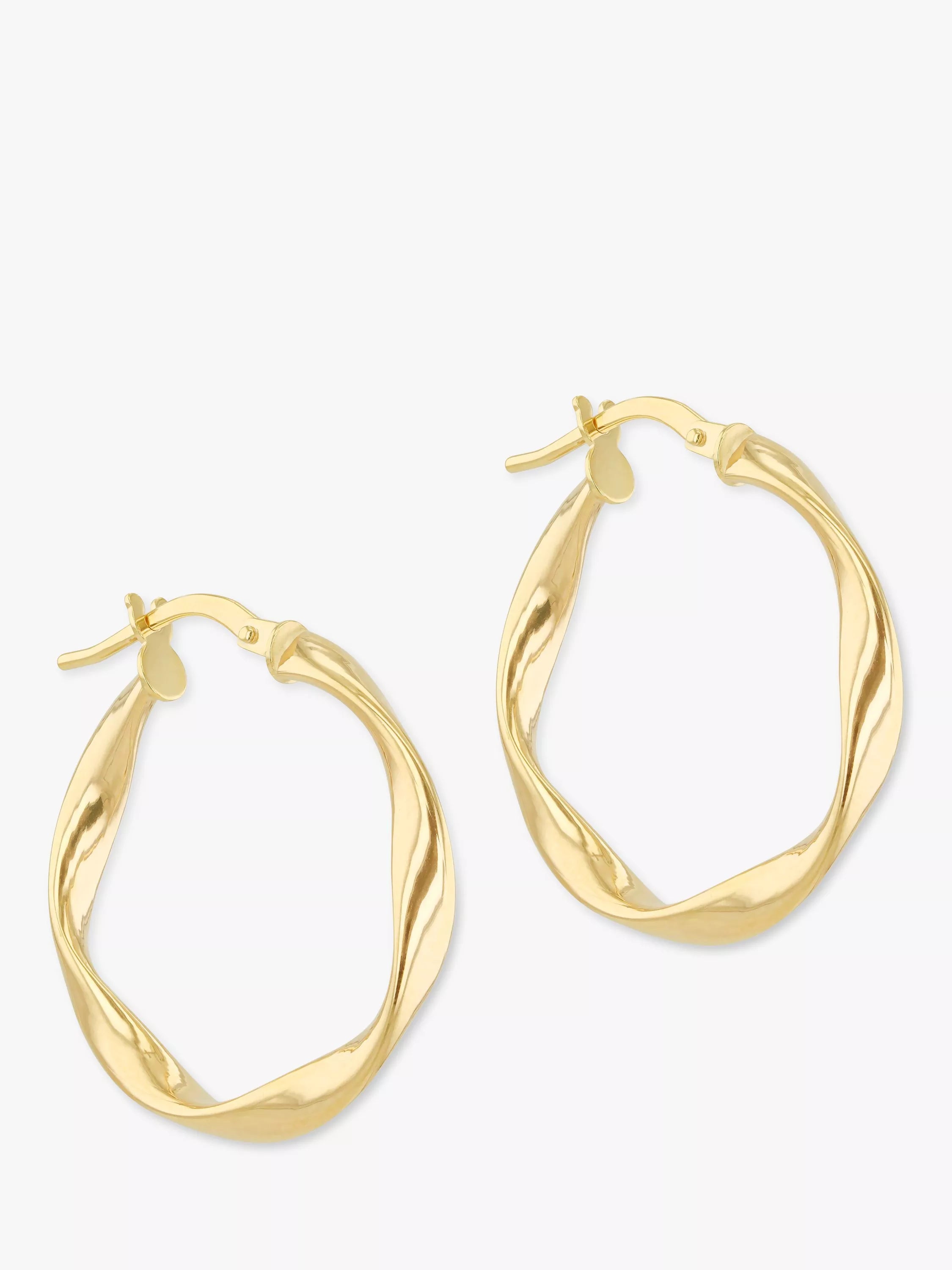 IBB 9ct gold twist hoop earrings, imported from the UK