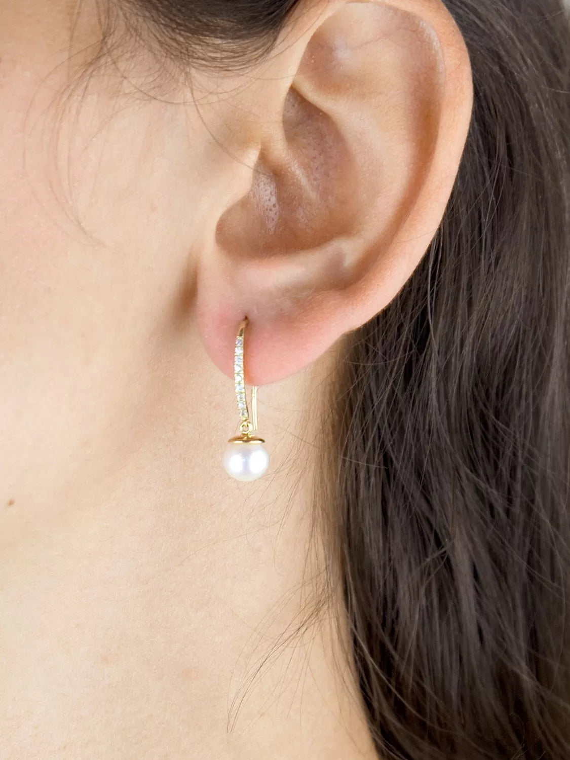 IBB 9ct solid gold pearl drop earrings, UK version