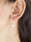 IBB 9ct solid gold pearl drop earrings, UK version