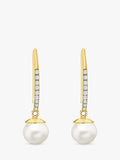 IBB 9ct solid gold pearl drop earrings, UK version