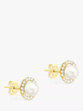 IBB 9ct gold pearl disc stud earrings, imported from the UK