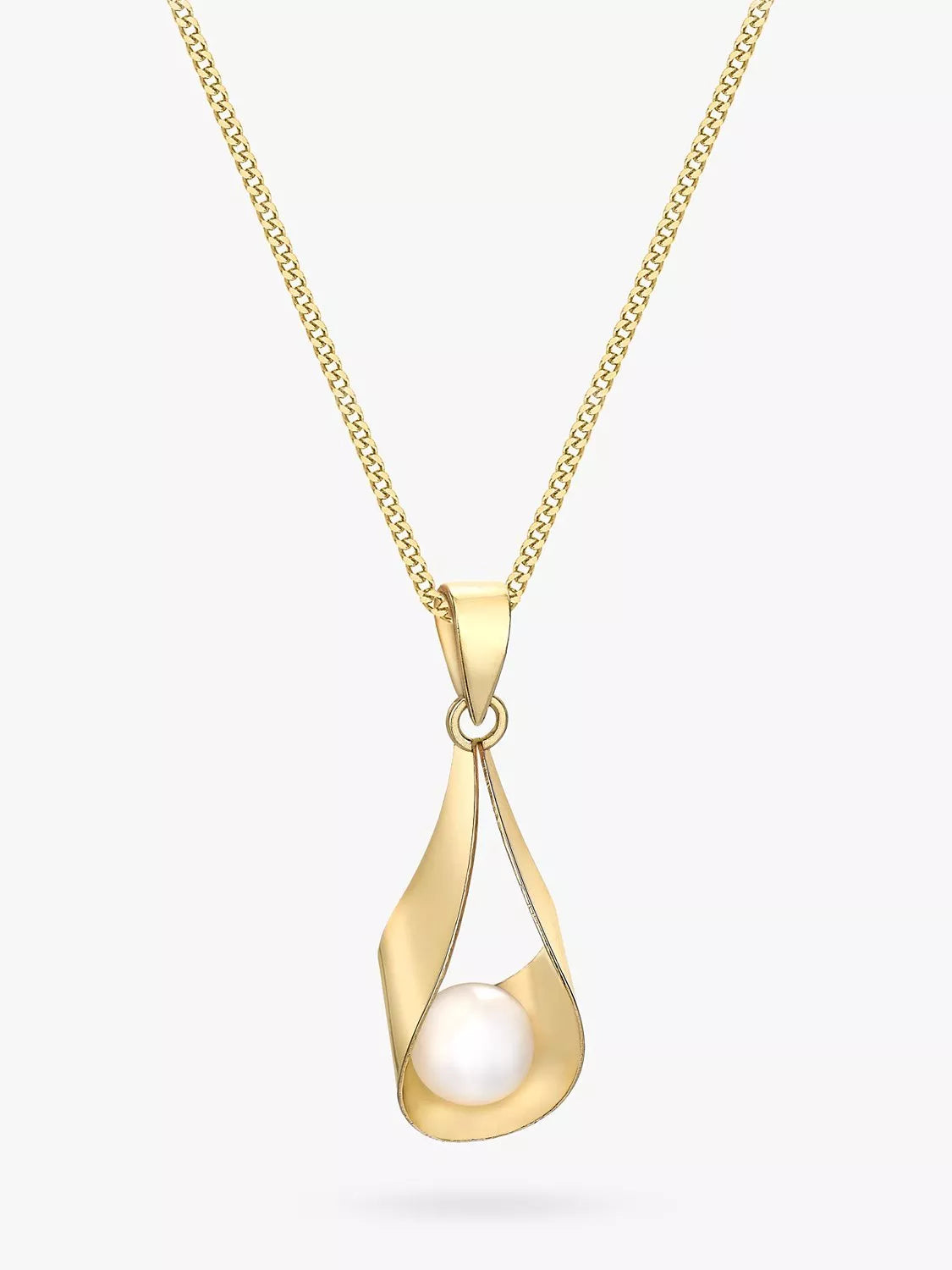 IBB 9ct gold freshwater pearl pendant necklace 46cm - British product