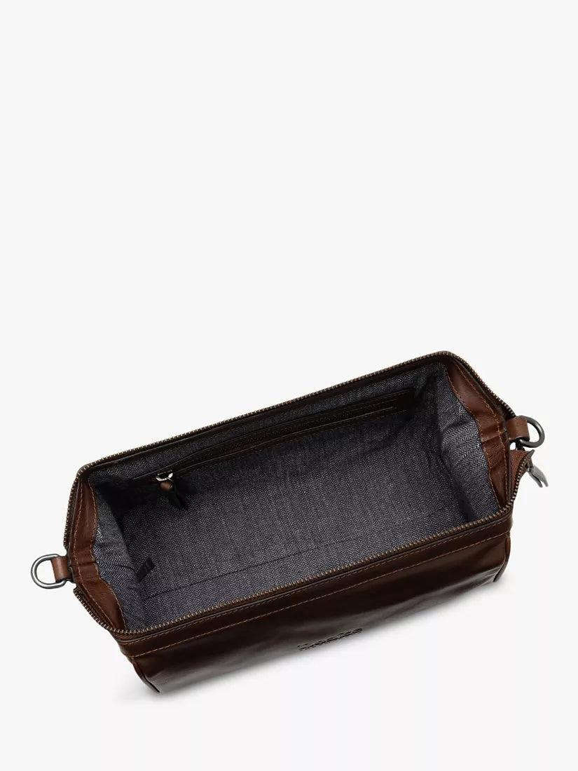 Loake Thames vegetable-tanned leather wash bag, UK version