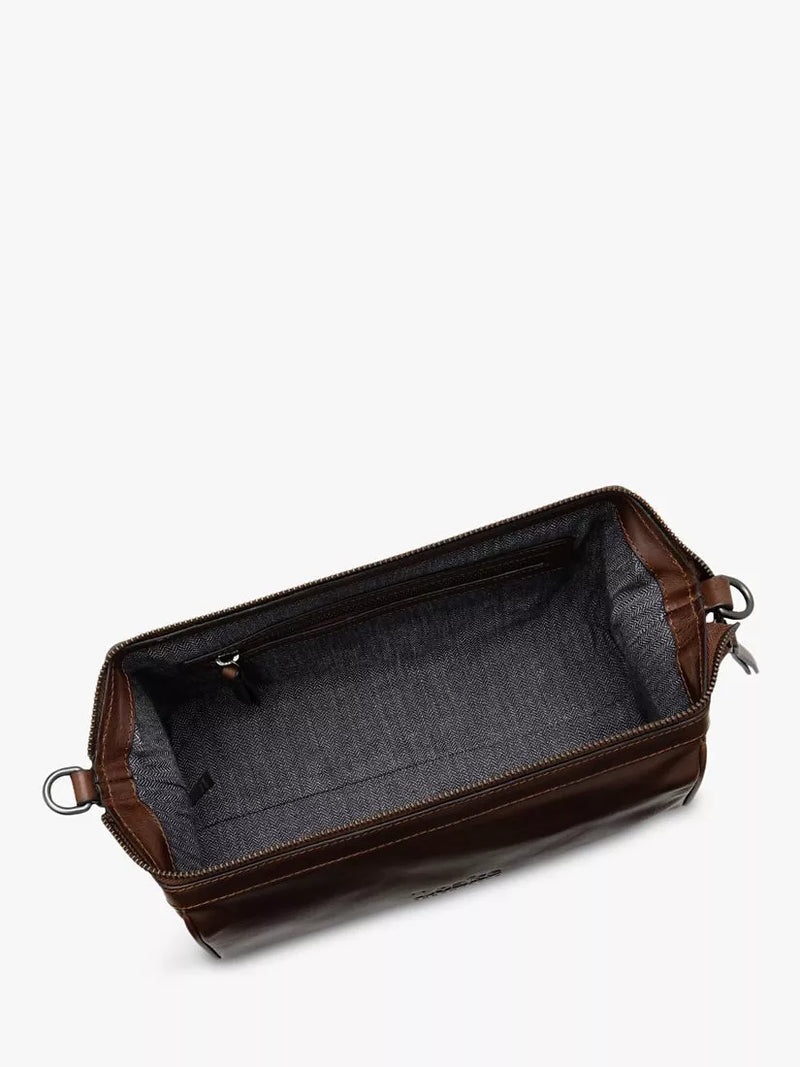 Loake Thames vegetable-tanned leather wash bag, UK version