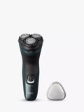 Philips Series 3000X X3052/00 Wet & Dry Electric Shaver with 27 PowerCut Blades, 4D Flex Heads & Pop-up Trimmer, Dark Green Forest