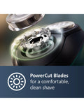 Philips wet & dry electric shaver with 27 PowerCut blades and pop-up trimmer, dark green forest, imported from the UK