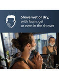 Philips wet & dry electric shaver with 27 PowerCut blades and pop-up trimmer, dark green forest, imported from the UK