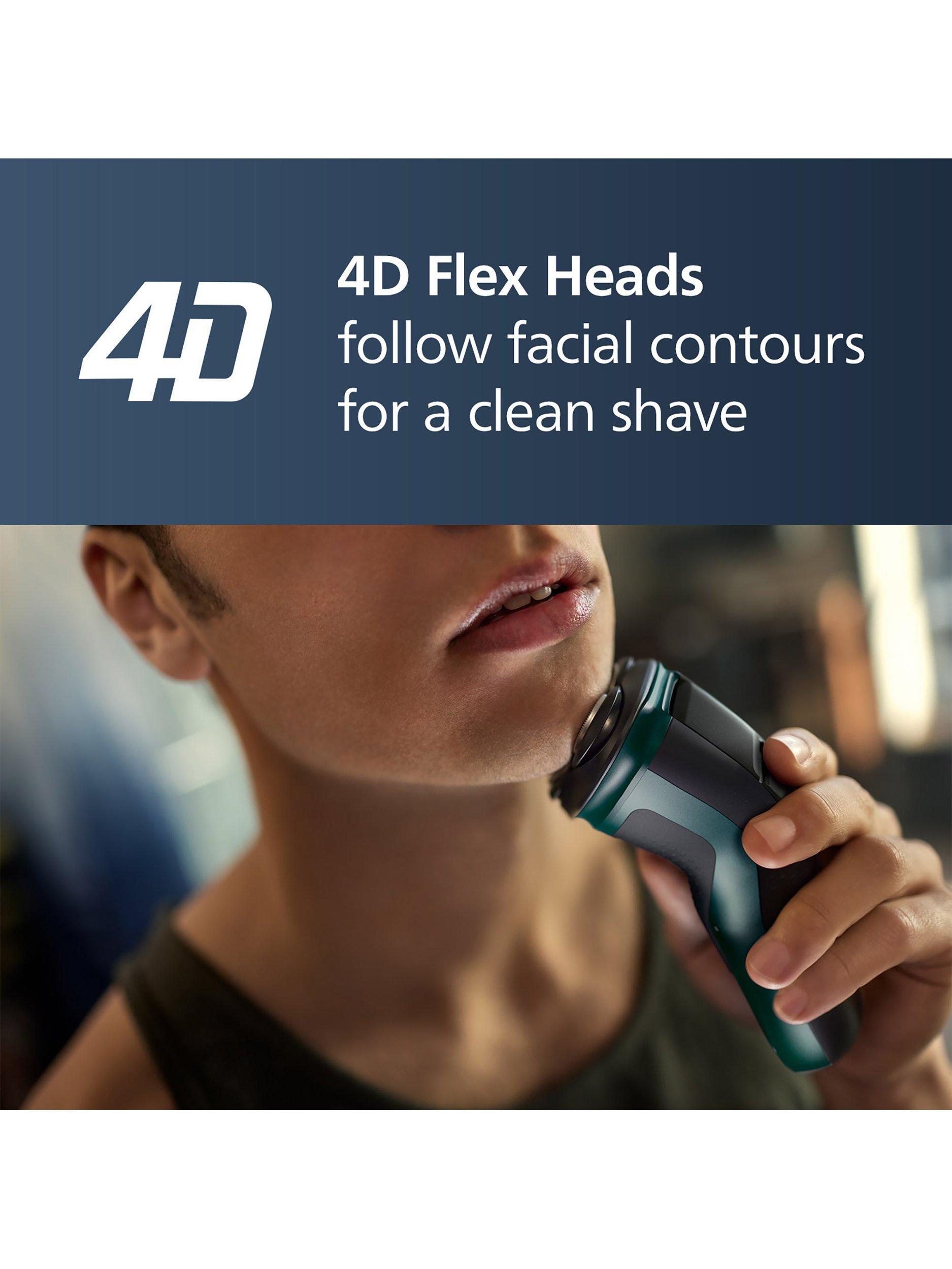 Philips wet & dry electric shaver with 27 PowerCut blades and pop-up trimmer, dark green forest, imported from the UK