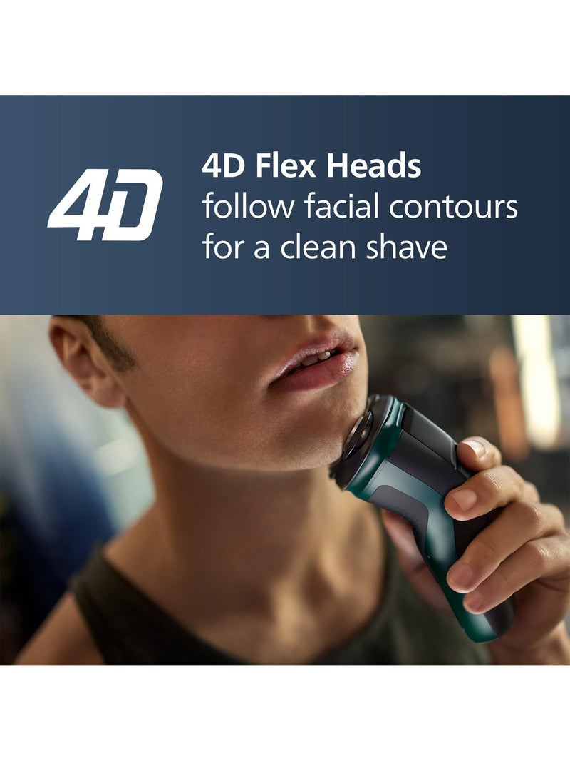 Philips wet & dry electric shaver with 27 PowerCut blades and pop-up trimmer, dark green forest, imported from the UK