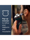 Philips wet & dry electric shaver with 27 PowerCut blades and pop-up trimmer, dark green forest, imported from the UK