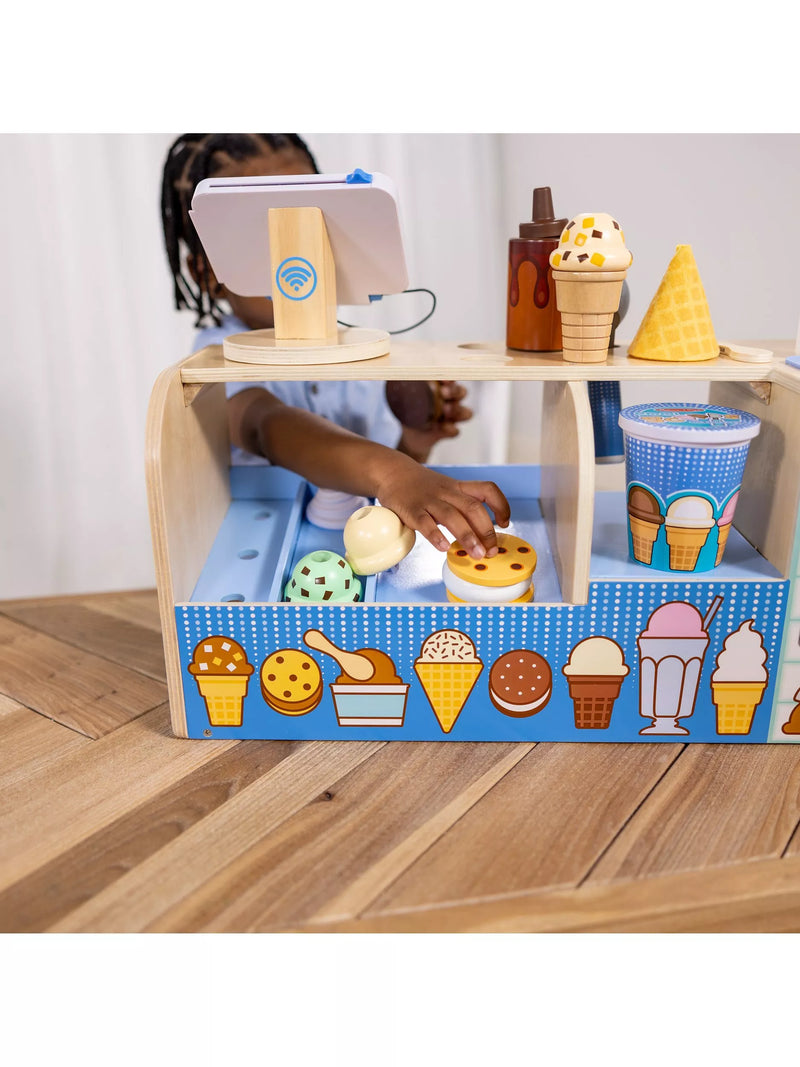 Melissa & Doug Cool Scoops Ice Creamery toy set, imported from the UK
