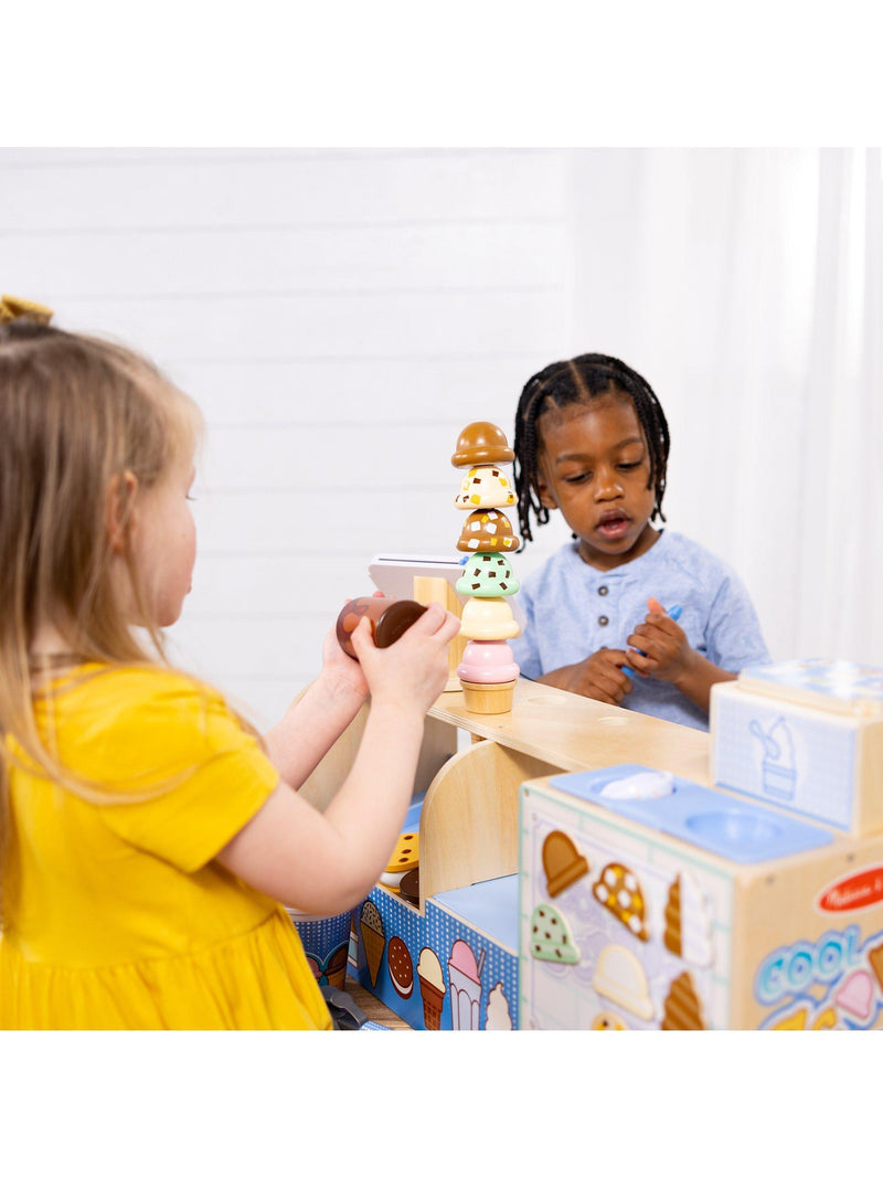 Melissa & Doug Cool Scoops Ice Creamery toy set, imported from the UK