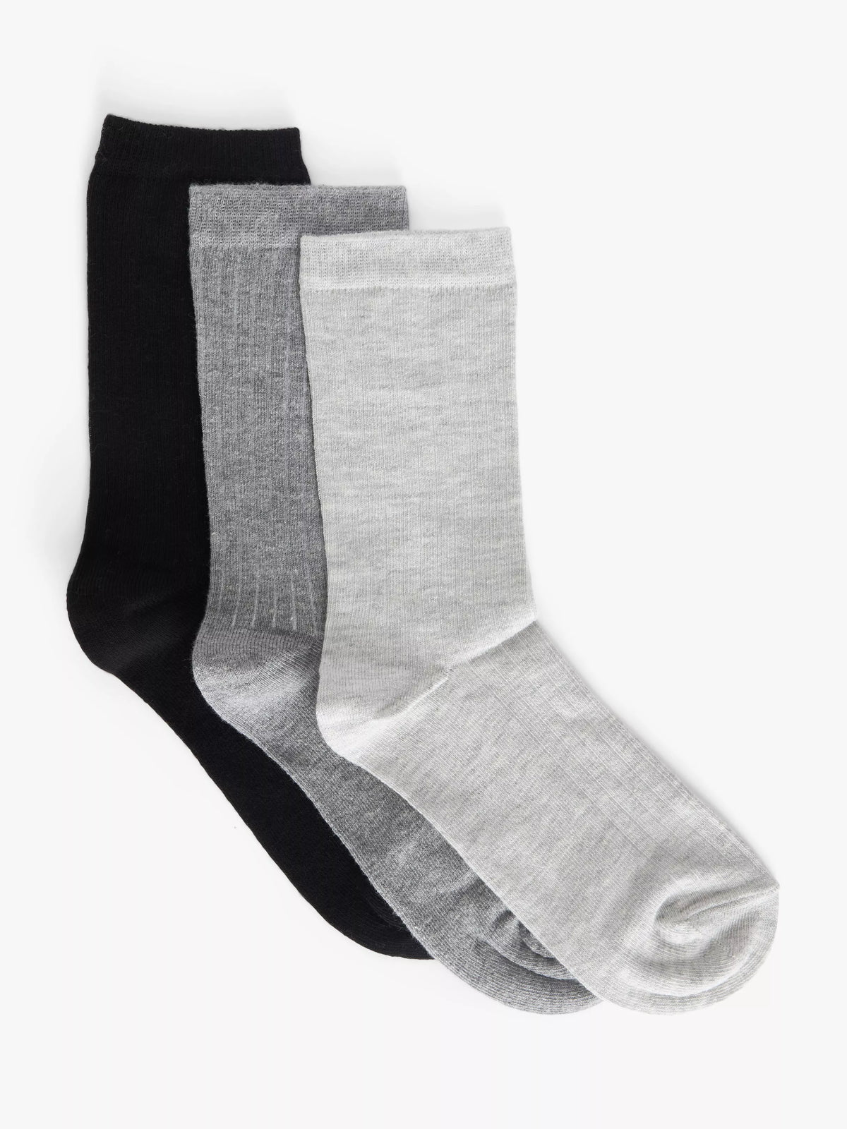 John Lewis gerippte Knöchelsocken aus Bio-Baumwollmischung, 3er-Pack, UK-Version