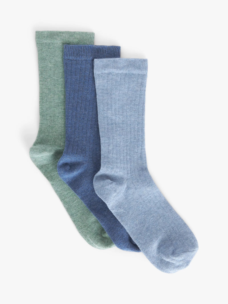 John Lewis Gerippte Socken aus Bio-Baumwollmischung, 3er-Pack