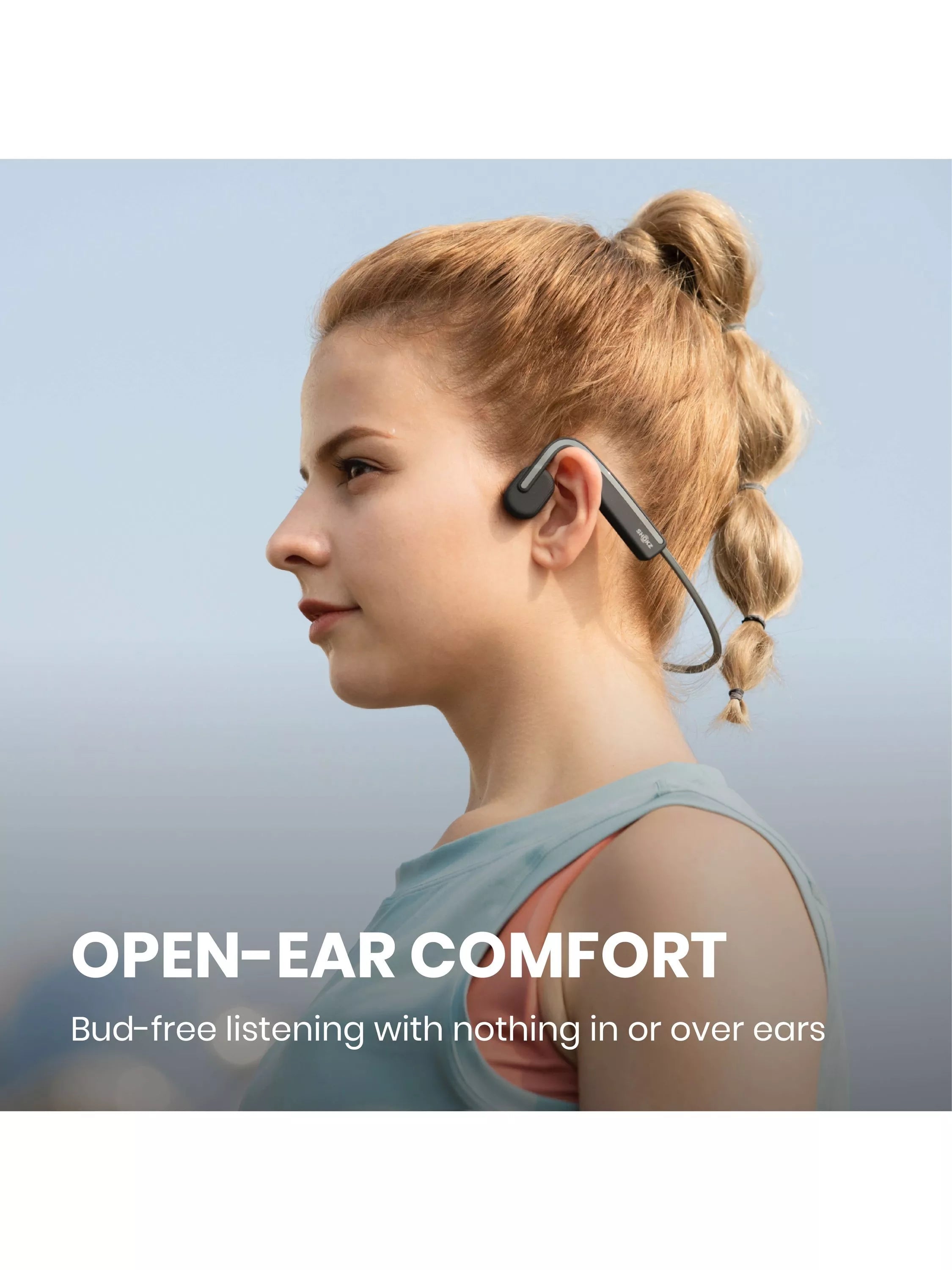 Shokz OpenMove bone conduction headphones Grey - British product