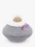 Rosewood 40 Winks Round Cosy Plush Cat Cave, Grey