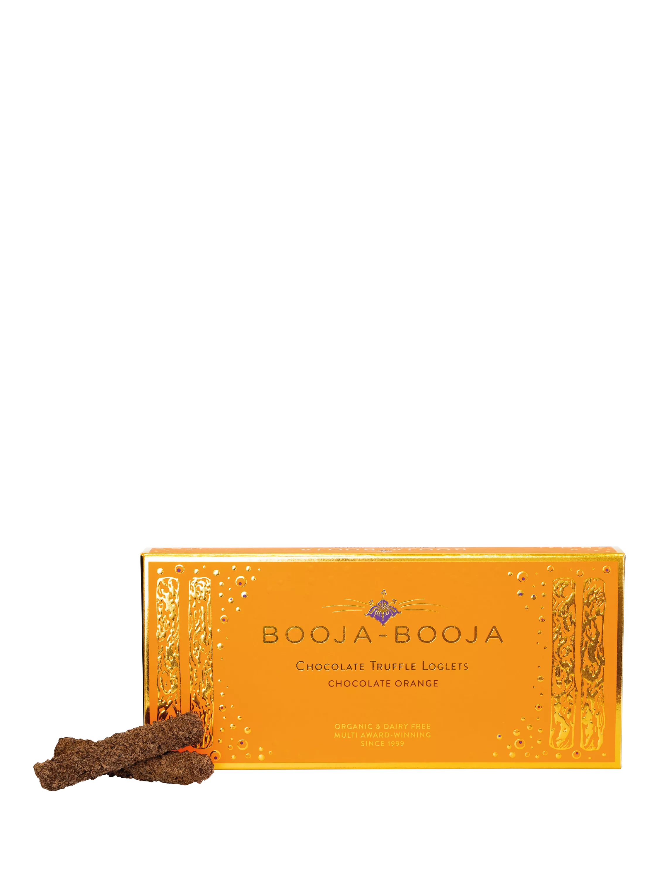 Booja-Booja chocolate orange truffle log with mandarin bursts, 115g - British product