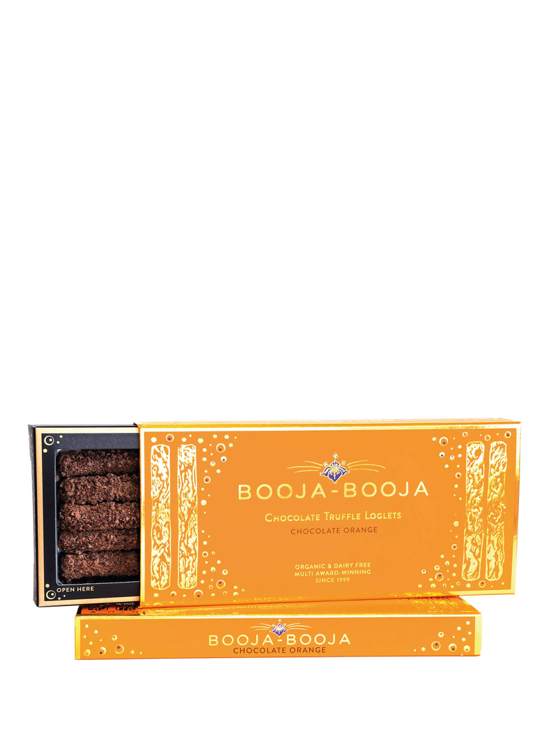Booja-Booja chocolate orange truffle log with mandarin bursts, 115g - British product