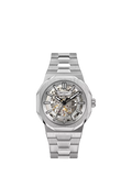 Rotary Regent automatic skeleton dial watch silver (British brand)