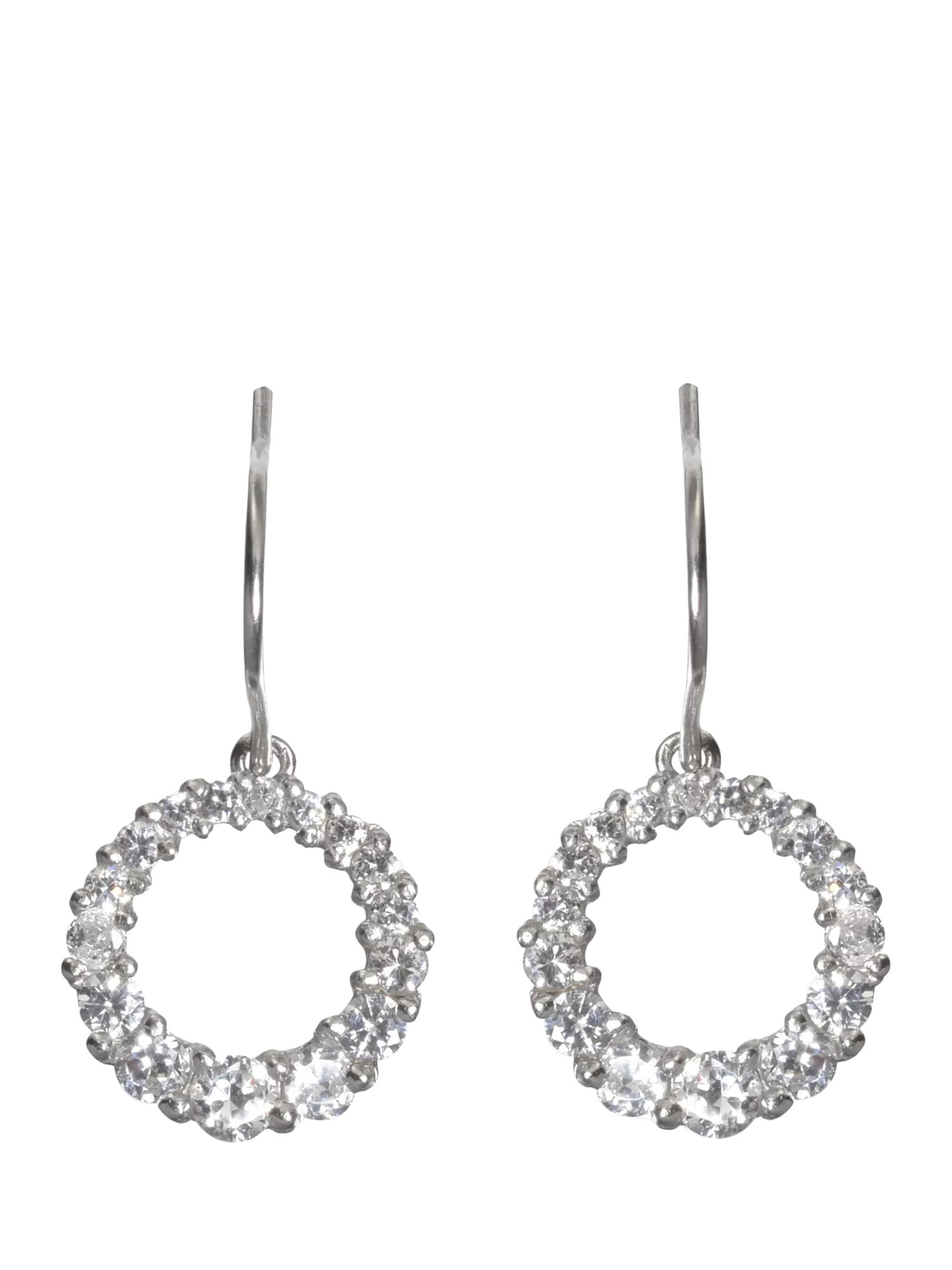 Eclectica pre-loved Circle of Life cubic zirconia drop earrings, imported from the UK