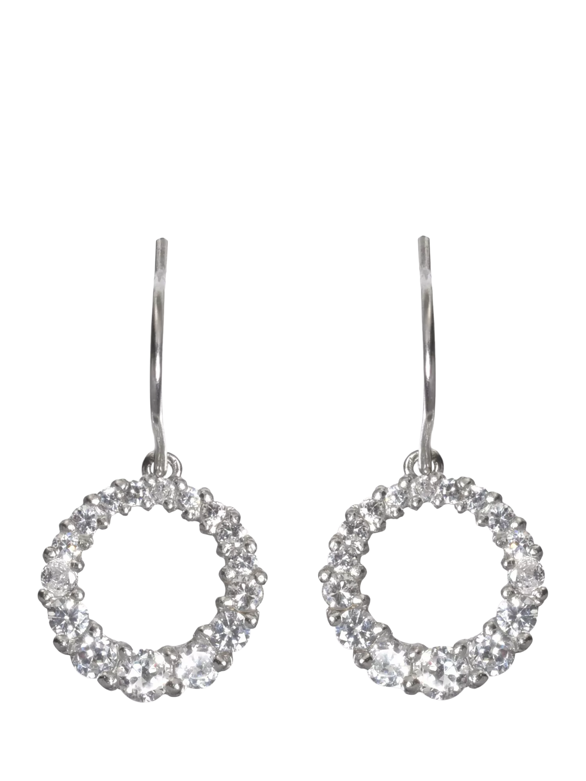 Eclectica pre-loved Circle of Life cubic zirconia drop earrings, imported from the UK