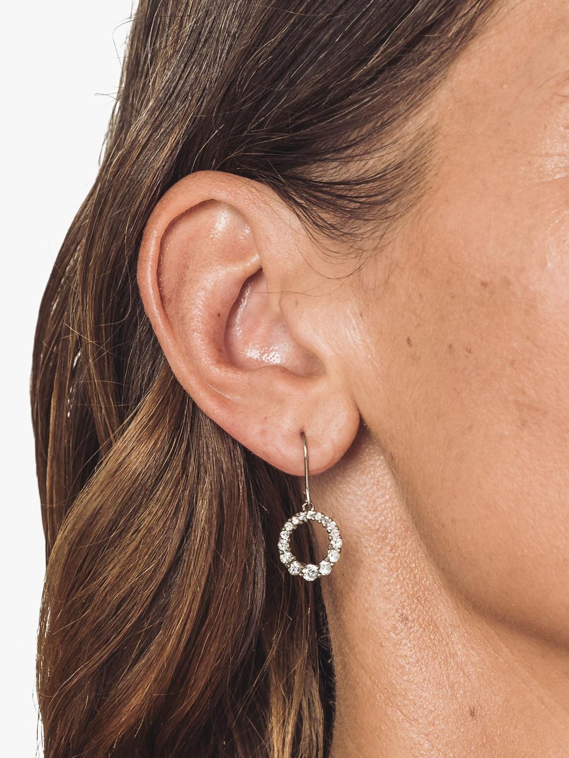 Eclectica pre-loved Circle of Life cubic zirconia drop earrings, imported from the UK