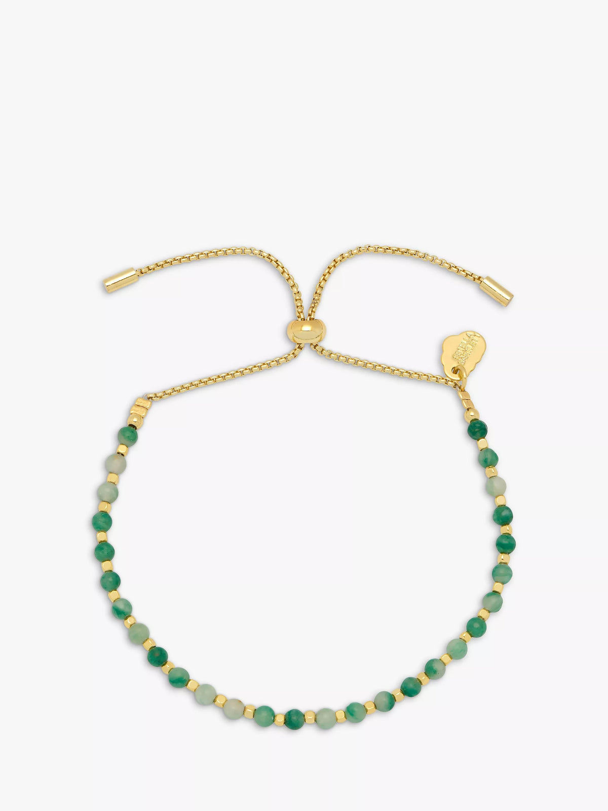 Estella Bartlett green agate beaded bracelet in gold - British product