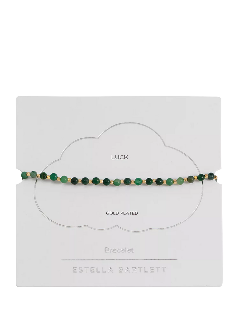 Estella Bartlett green agate beaded bracelet in gold - British product