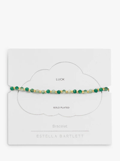 John Lewis Estella Bartlett Amelia Green Agate Beaded Bracelet, Gold- Buy online at McGrocer