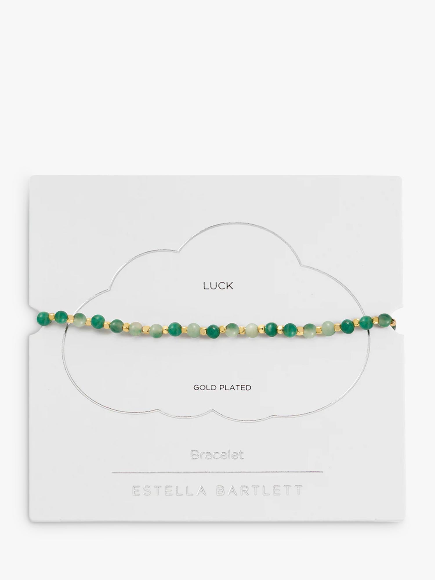 Estella Bartlett green agate beaded bracelet in gold - British product