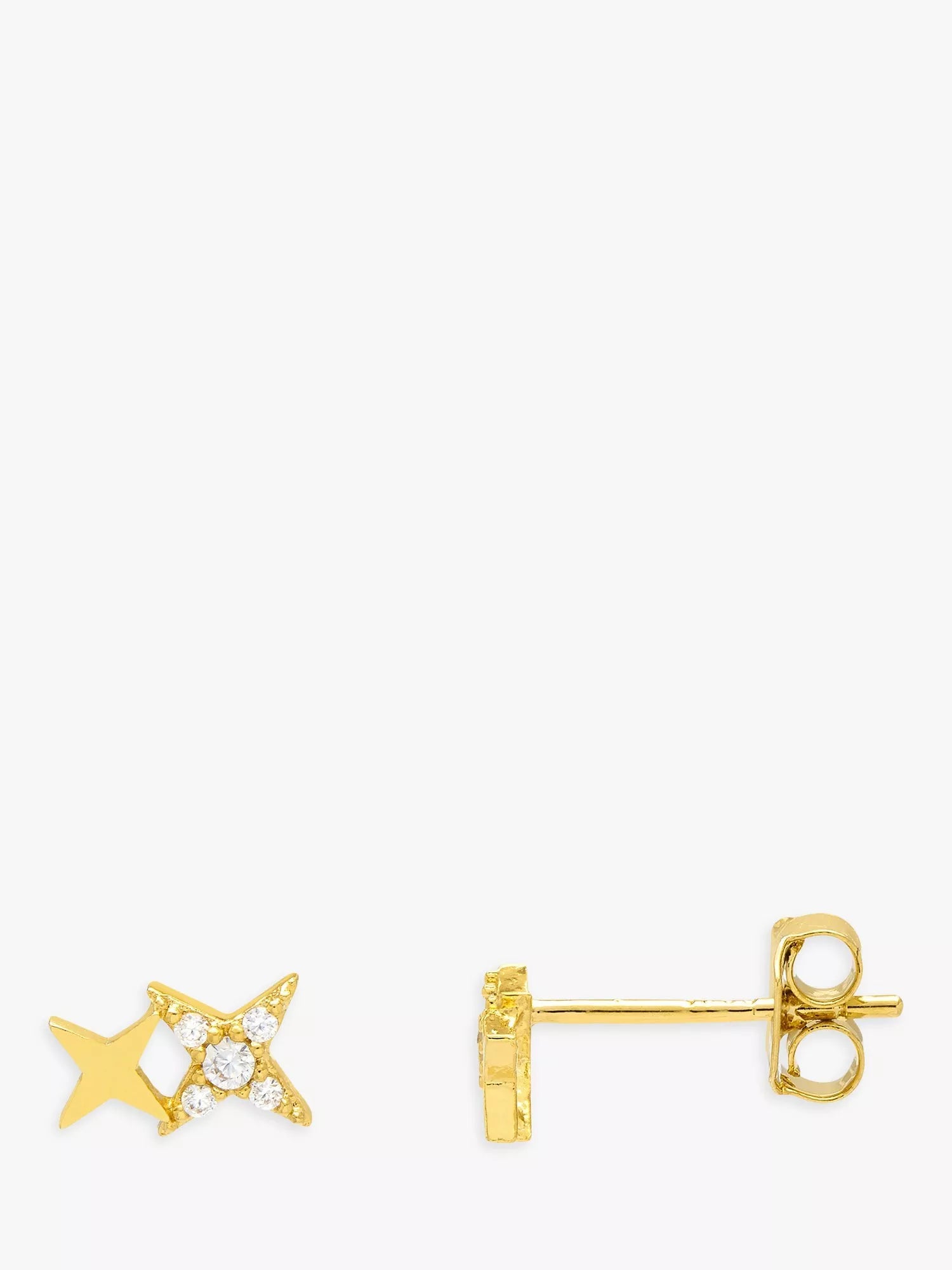 Estella Bartlett star cubic zirconia stud earrings gold - British product