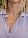 E.W Adams Four Stone Pendant Necklace gold, imported from the UK