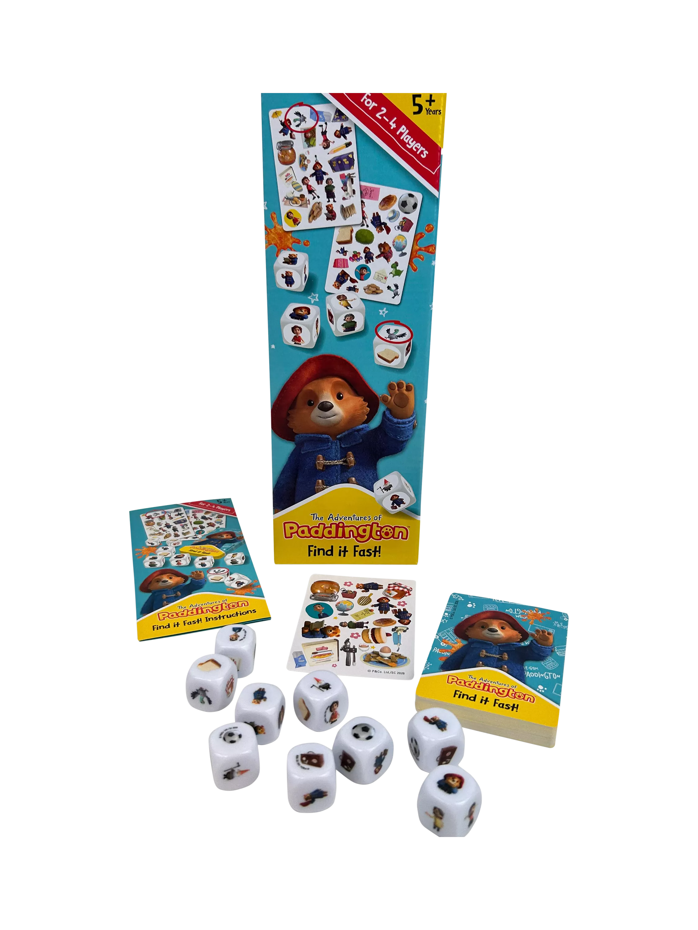 Paddington Bear matching game with cards and dice, imported from the UK