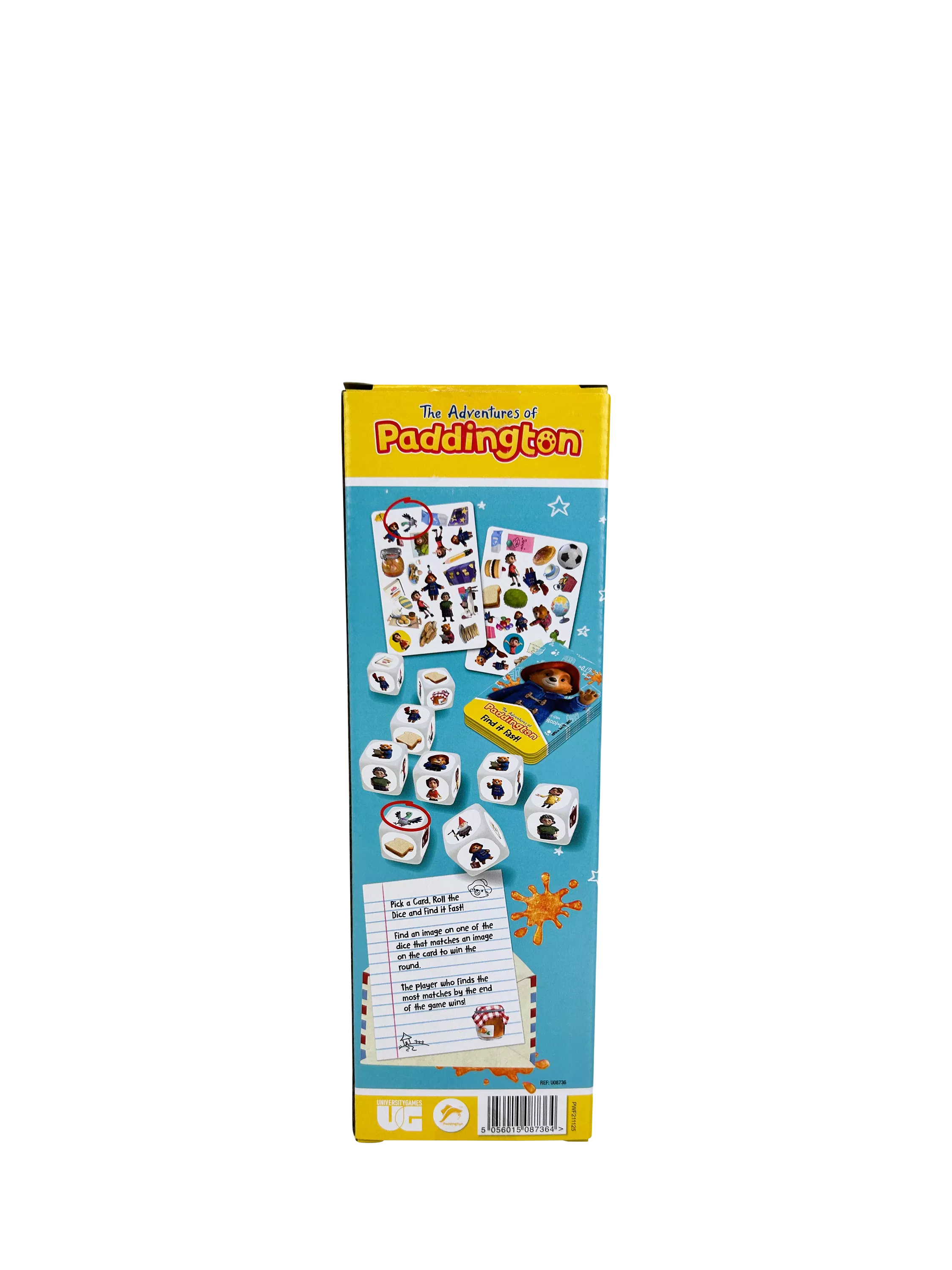 Paddington Bear matching game with cards and dice, imported from the UK