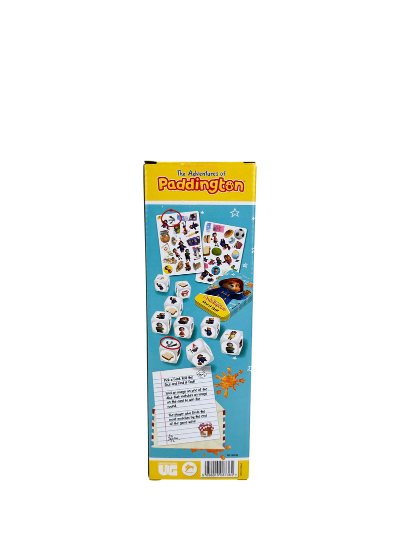Paddington Bear matching game with cards and dice, imported from the UK