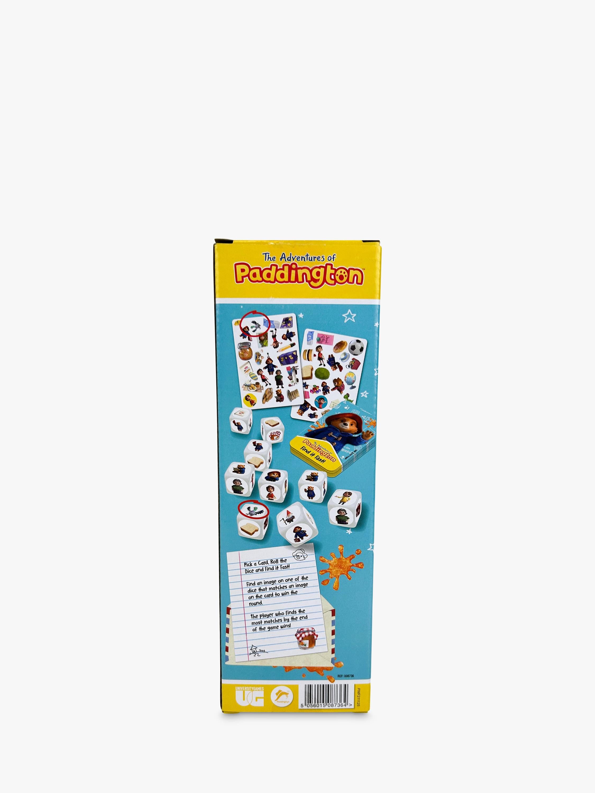Paddington Bear matching game with cards and dice, imported from the UK