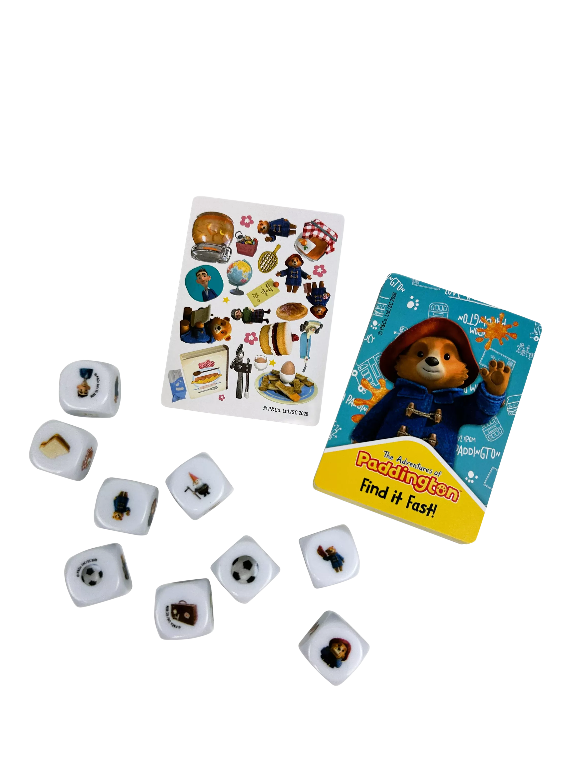 Paddington Bear matching game with cards and dice, imported from the UK