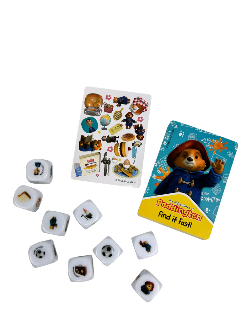 Paddington Bear matching game with cards and dice, imported from the UK