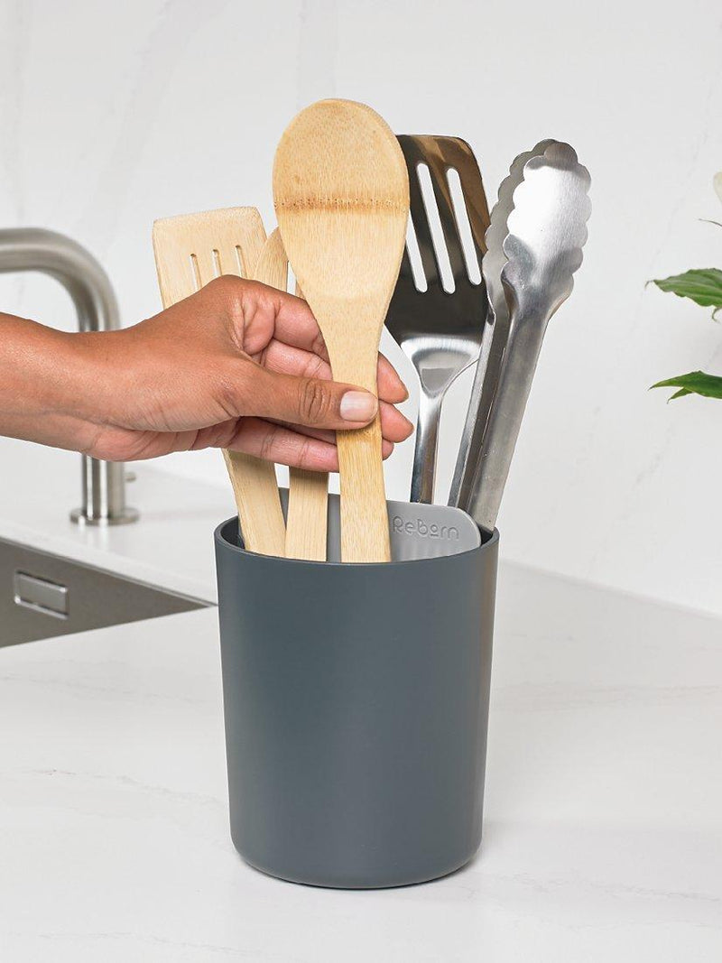 ReBorn recycled plastic utensil holder, imported from the UK